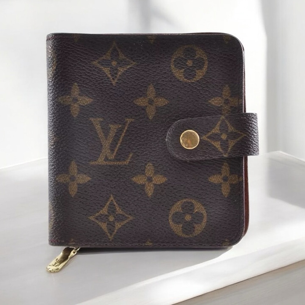 Louis Vuitton LV Monogram Bi-Fold Wallet Leather PVC Brown Used Auth 8B12330 - Picture 2 of 12